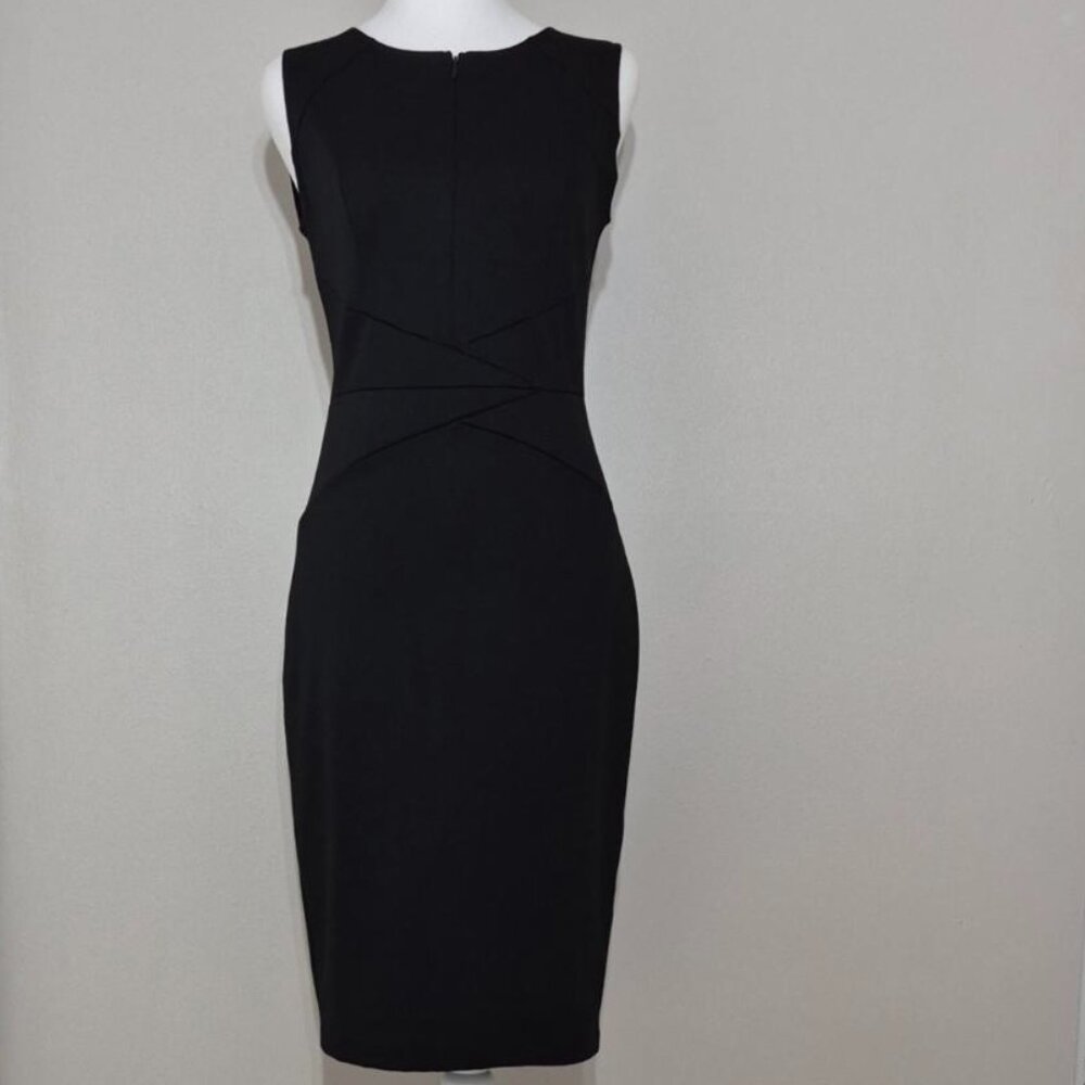 VFSHOW Women’s Black Front-Zipper Bodycon Sheath Dress Size Small